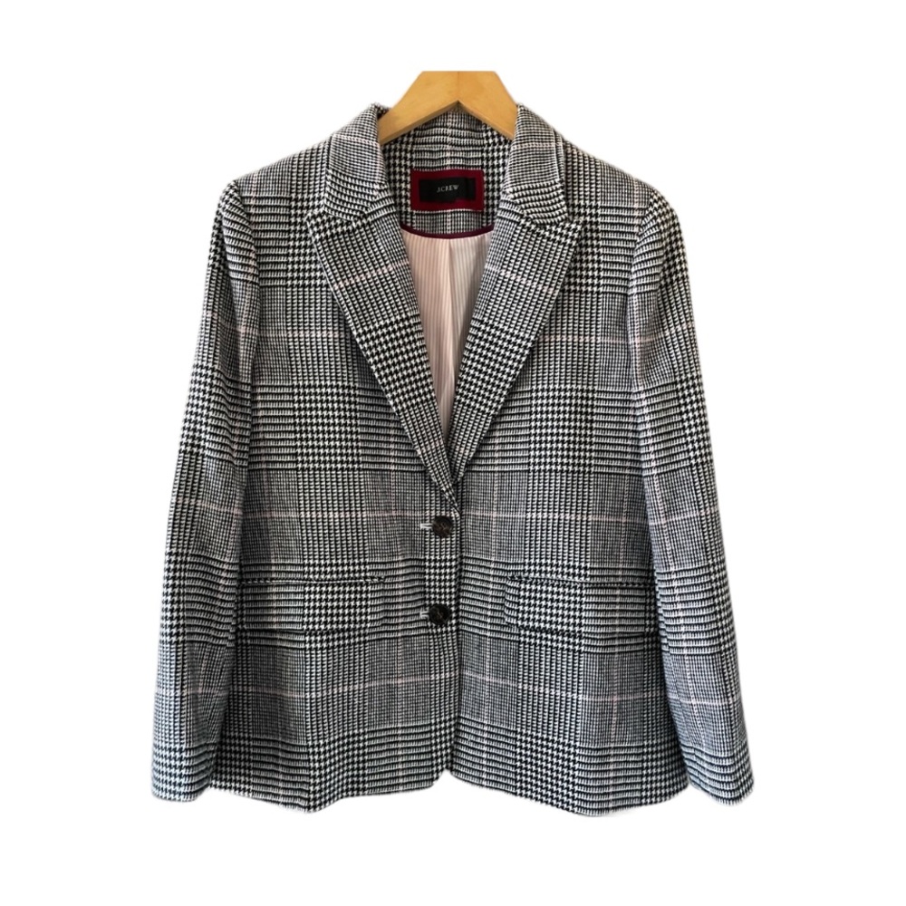 J Crew Nello Gori Italian wool houndstooth boyfriend blazer